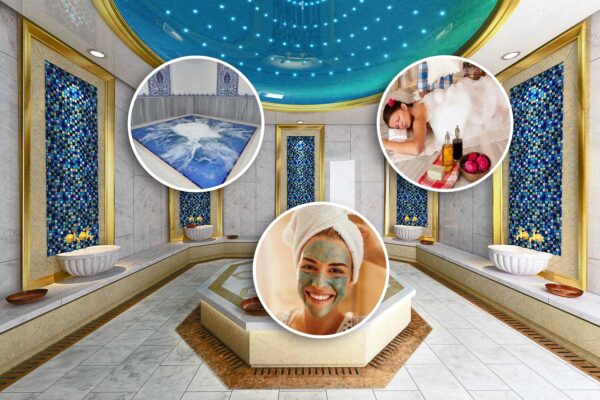 konakli Turkish Bath Hamam with Sauna Scrubbing Foam Oil Massage