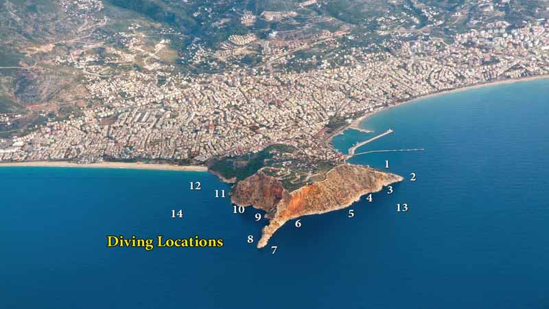 diving locations in alanya konakli