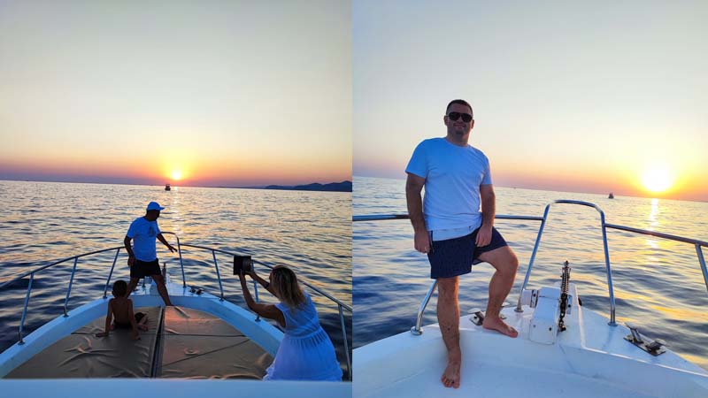 private yacht tour on sunset