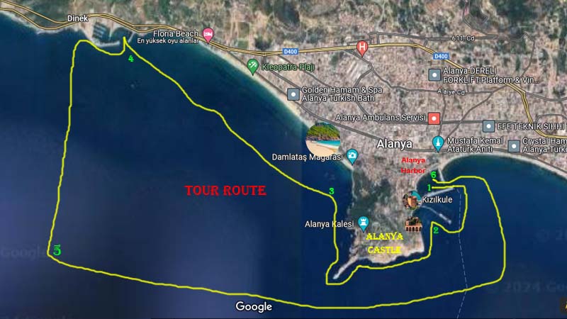 tour route private yacht